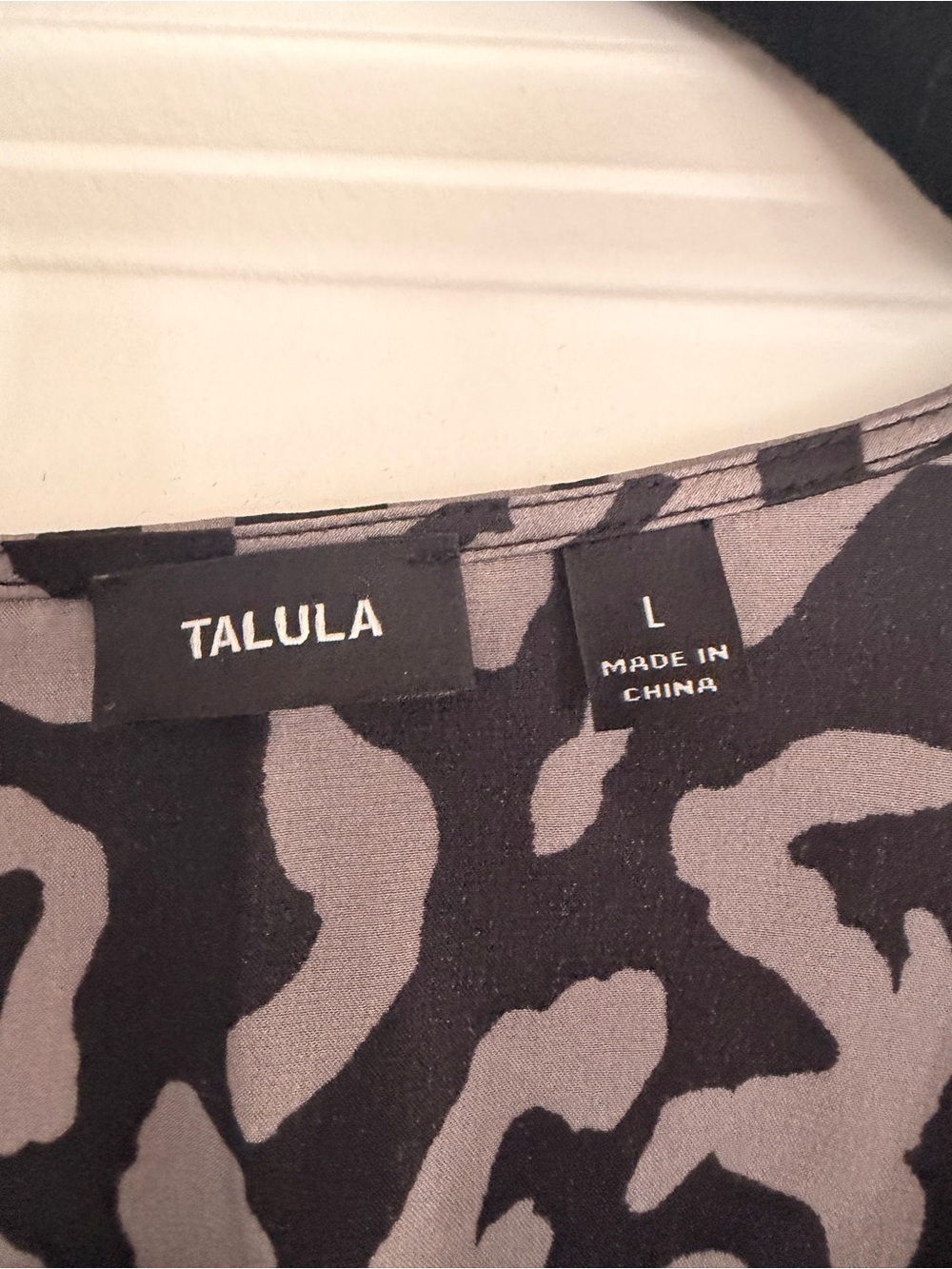 Talula Black & Gray Animal-Print Wrap-Style Blouse - NEW WITH TAGS! - Picture 3 of 5